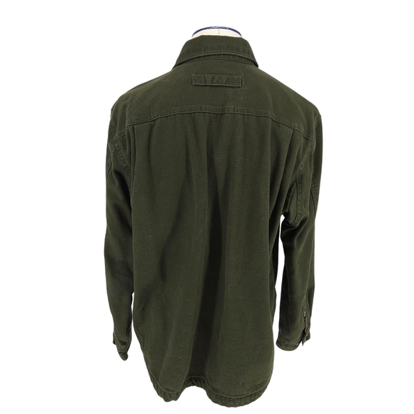 Duluth Trading Fire Hose Jacket Green Long Sleeve Snap Button Lined Barn Coat XL - Picture 6 of 9